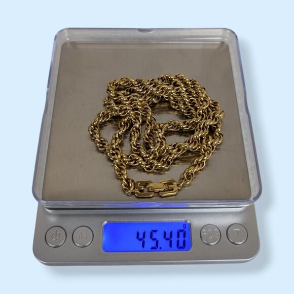 (2/$20) Vintage Gold Tone Round Link Rope Chain - Picture 6 of 6